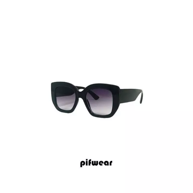 Gafas de sol de mujer Montura negra Lentes grises PIFWEAR 2317A