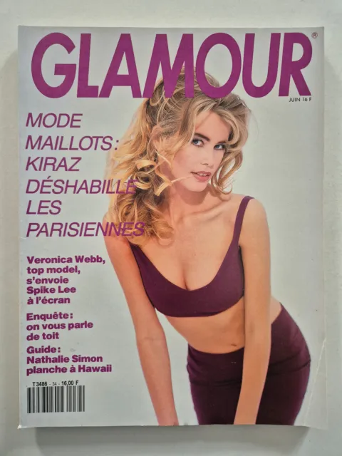 Magazine mode fashion GLAMOUR French #34 juin 1991 Claudia Schiffer