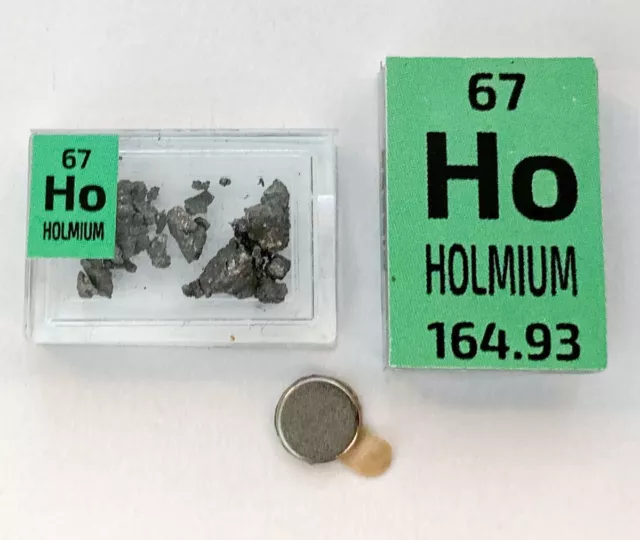 Holmium Metal Rare Earth Pieces 99.9% Pure Element Ho in Periodic Element Tile