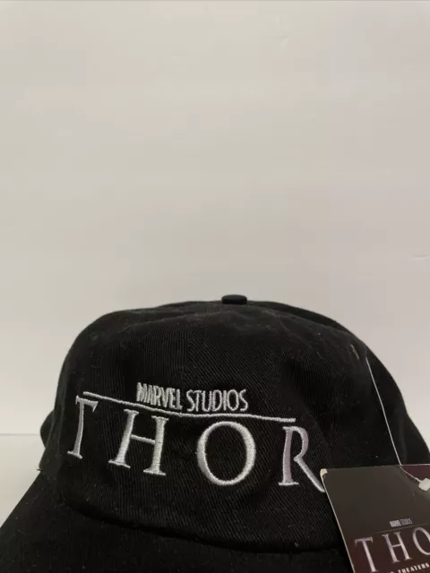 NWT 2011 THOR Movie Marvel Studios Black Adjustable Hat Embroidered 2