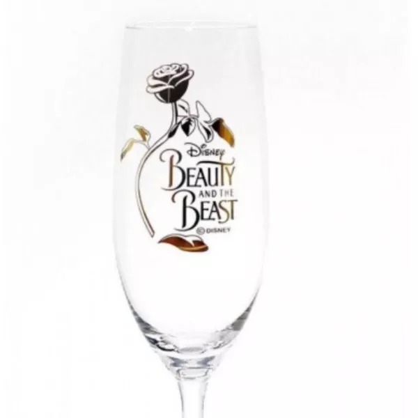 Beauty and the Beast gold Champagne Glass with Rose, by Arribas Disneyland Paris 2