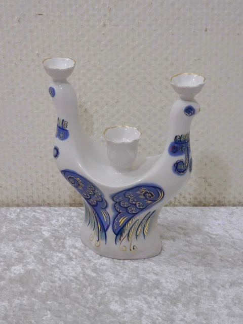 Lomonosov Porzellan Kerzenhalter Vögel Russland Sowjetunion Vintage - 20,5 cm