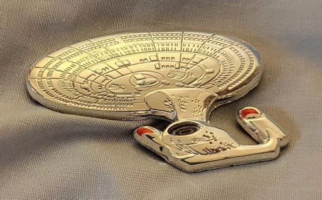 3D Star Trek Silver Gold Enterprise Coin Wars Sci Fi Old Patrick Stewart Signed