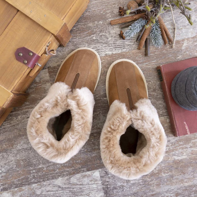 Chausson peau sales de mouton homme