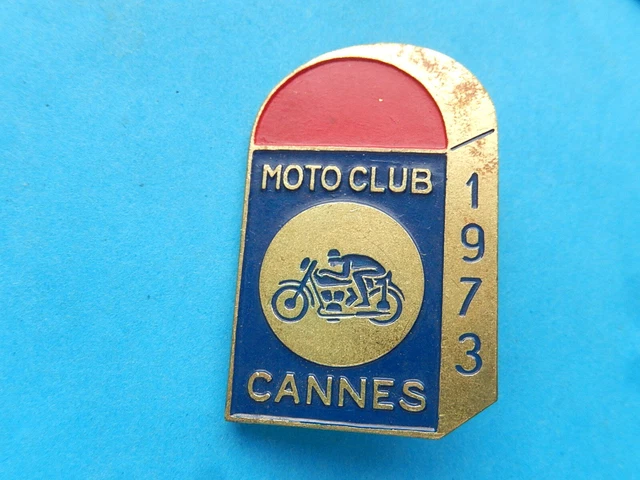 Insigne Moto Club De Cannes  1973 Motard Borne Badge