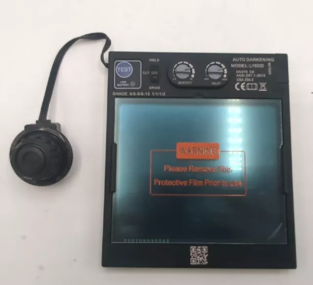 New Auto Darkening Solar Powered Welding Helmet Lens 3.94 X 3.27in LY800D
