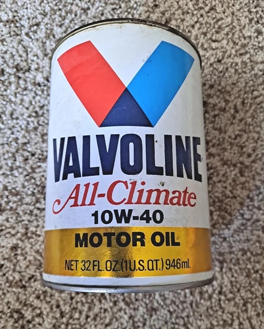 Vintage Valvoline All Climate Full Can 10W 40 Motor Oil 1 Qt Cardboard Can Prop