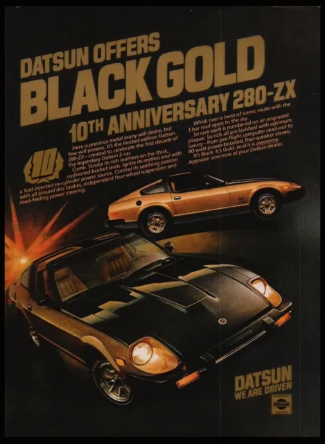 1980 Datsun 280Z-Gold car photo print ad-Vintage Man Cave,Garage Decor