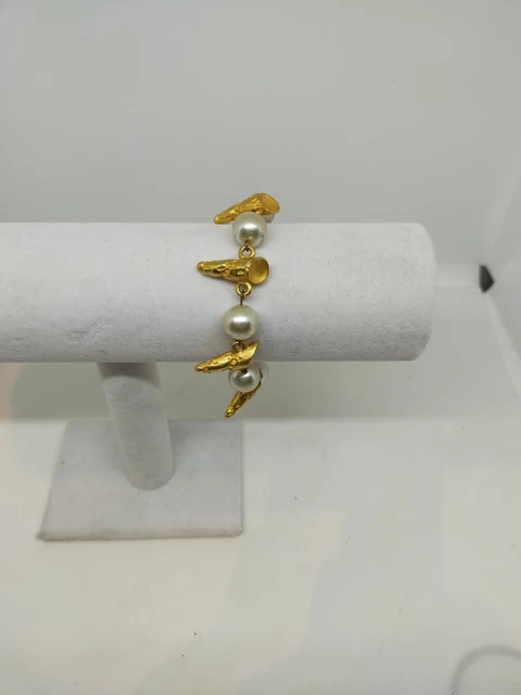 Bracelet Signé Biche De Bere Doré - Tirage Limité 136/289, Longueur 20 Cm, Occasion Très Bon état