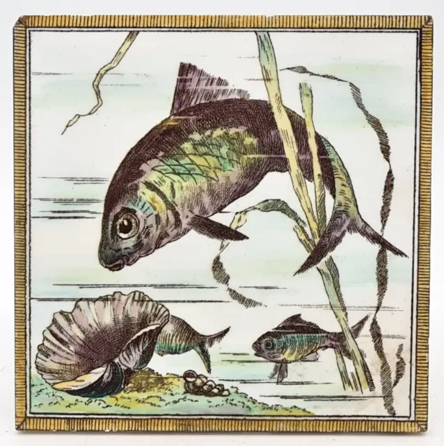 Antique Minton Hollins & Co Fish Design C1880