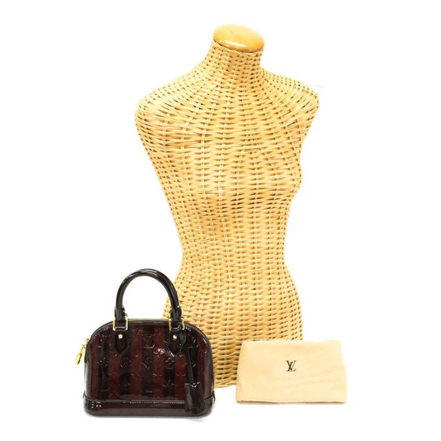 LOUIS VUITTON Alma BB Monogram Vernis Rayure Patent Leather M91700 Amaranth LOUIS VUITTON Alma BB Monogram Vernis Rayure Patent Leather M91700 Amaranth