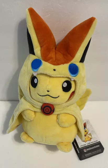 Pokemon Center Victini Cape Pikachu Plush 9" NWT