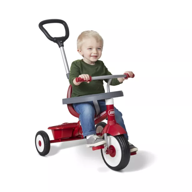 Radio Flyer 3-in-1 Stroll 'n Trike 3 Stages Grows with Child Red Durable Quiet