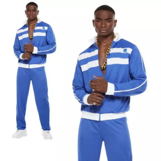 Shell Suit Costume Scouser Tracksuit 80s Adult Mens Retro Fancy Dress Outfit