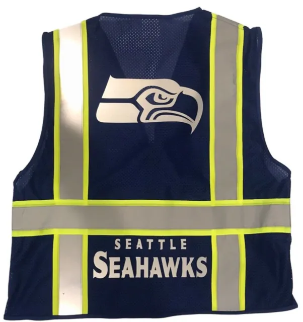 🏈 Seattle Seahawks 🏈 Blue Reflective Safety Vest W/Reflective Logo 🚧