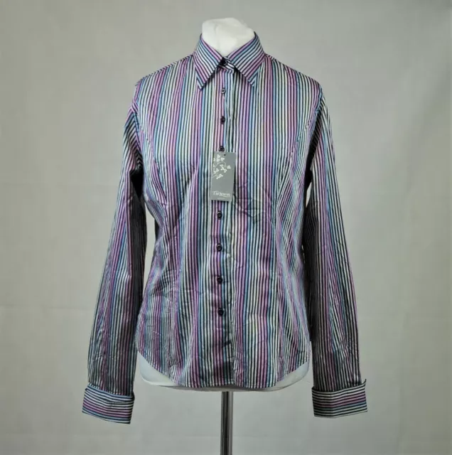 Camicia a righe multicolore da donna Tm Lewin taglia 14 Regno Unito prezzo speciale £69 CR014 GG 17
