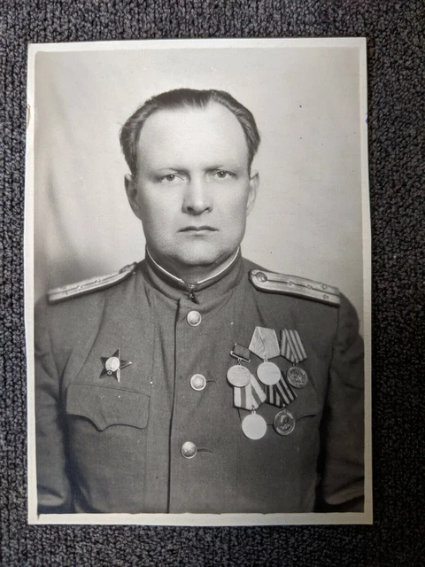 PORTAITFOTO RUSSISCHER SOLDAT Offizier Sowjetunion Ordensspange ...