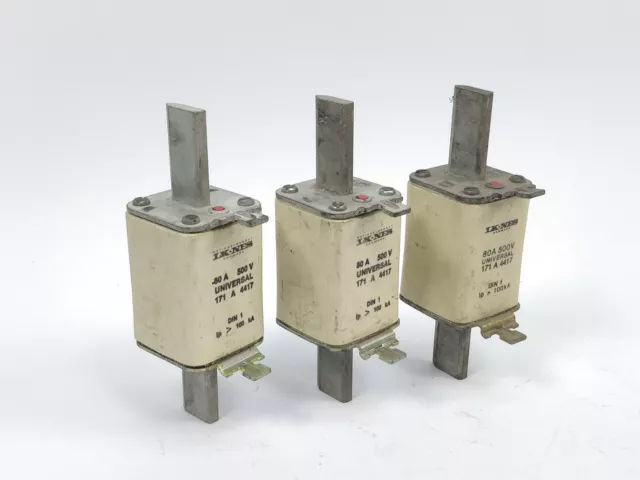 Lk / Bussmann 171A4417 Fusible 80A 500V Universel din 1 100kA 3Pcs