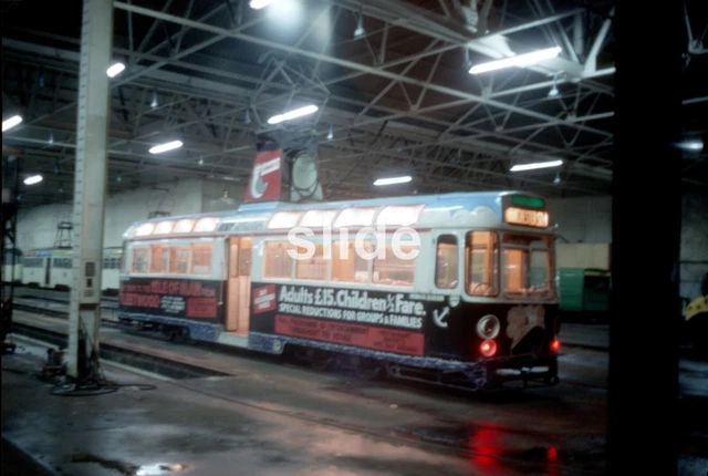 Blackpool Twincar Tram 679 Rigby Road 1989 Original Slide+Copyright