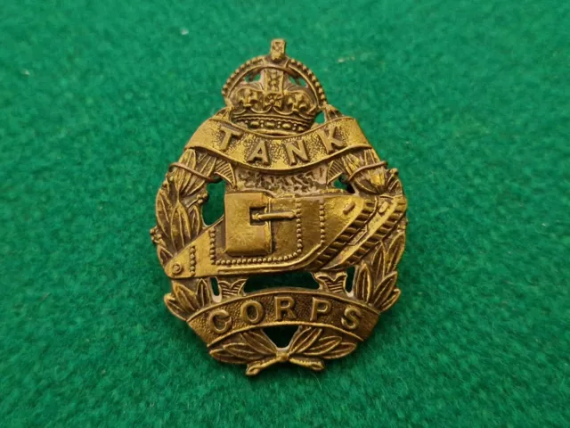 WW1 38 mm Royal Tank Corps Regiment Military Cap Badge A/F