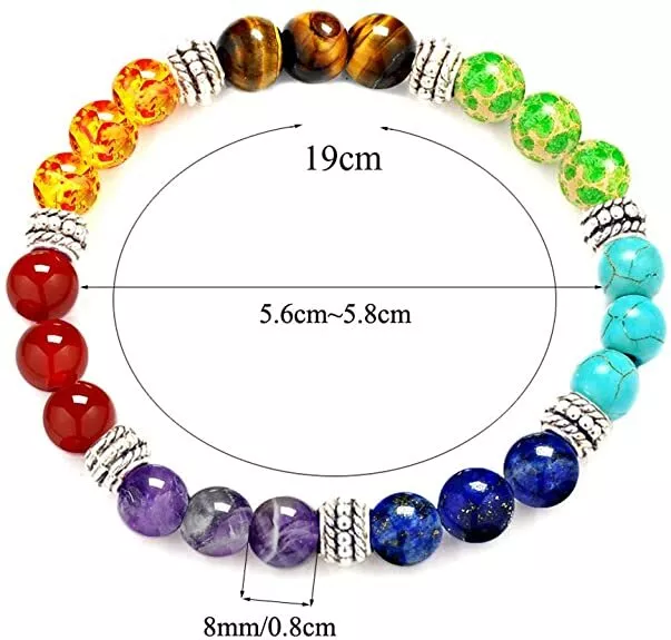 7 Chakra Gemstone Crystal Beads Bracelet Natural Stone Yoga Reiki Balancing