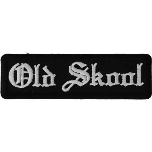 Old Skool Sew On Iron On Embroidered Patch 4" x 1"