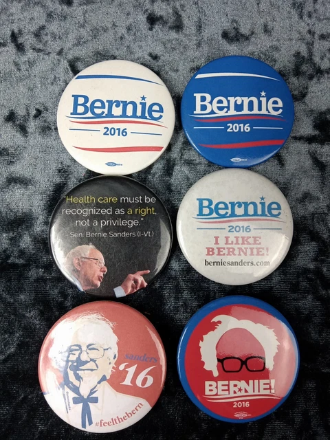 Bernie Sanders 2016 6 Political Buttons FREE SHIPPING
