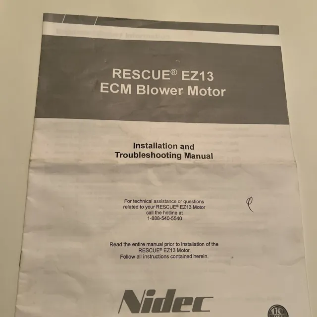 HVAC Rescue Motor Installation & Troubleshooting Manual EZ13 ECM Blower Motor