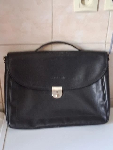 Serviette Porte-documents En Cuir Noir – Homme, Sacoche YKK, Occasion