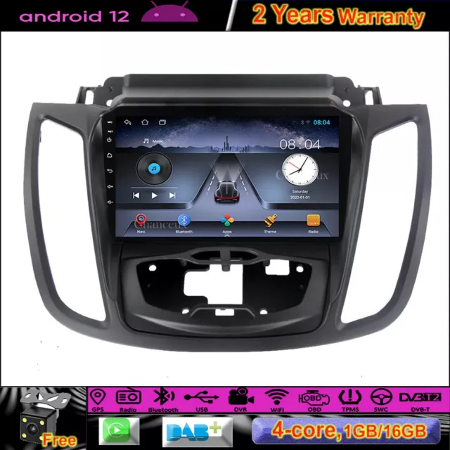 9"Android 12 Autoradio GPS SAT Navi DAB BT Stereo WIFI For Ford Kuga 2 Escape 3