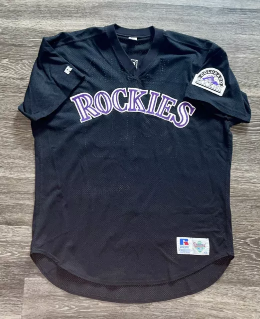 Colorado Rockies Jersey Russell Athletic Burgess Vtg Authentic MLB Sewn  Mens 48