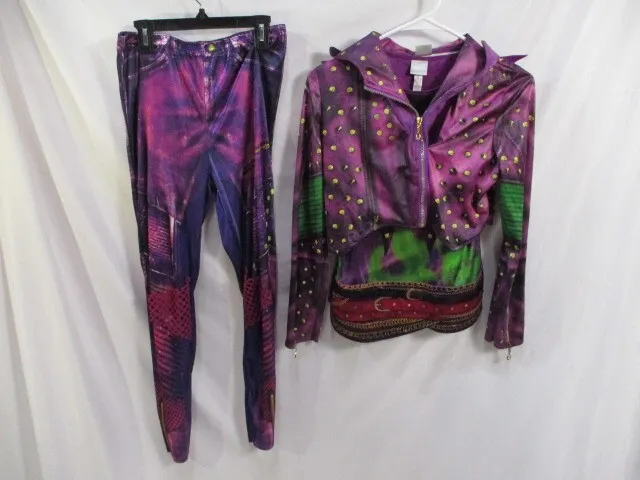 DESCENDANTS MAL COSTUME Girls XL Disney Halloween Shirt Pants Purple ...