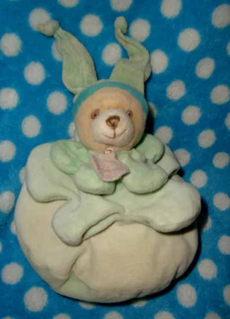 Doudou et Compagnie peluche coussin lapin carambole VERT petit modele BE