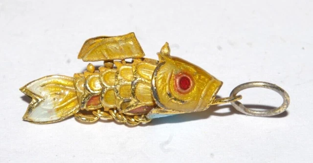 pendentif  petit  poisson  articulé en émail cloisonné