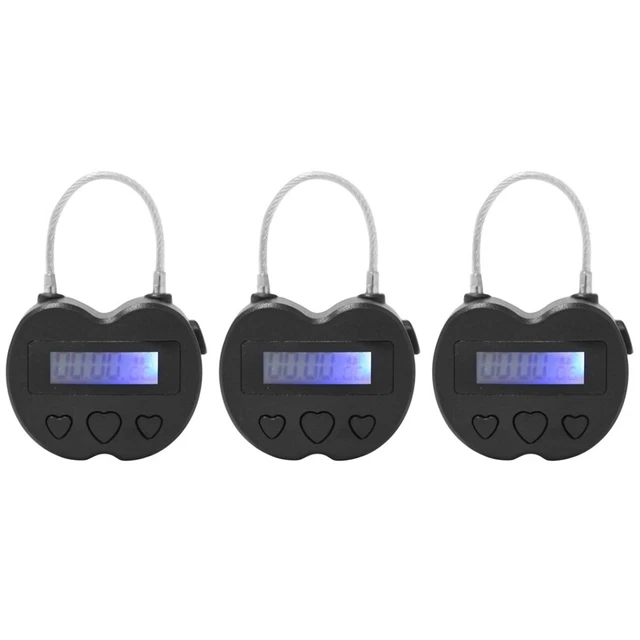 Timer elettronico da viaggio multifunzione blocco tempo display LCD 3X blocco tempo, G1C7