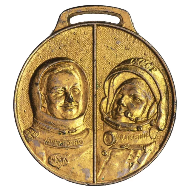 Francia Medaglia Concours Vacanza Ma " Allenamento Progresso " Armstrong Gagarin