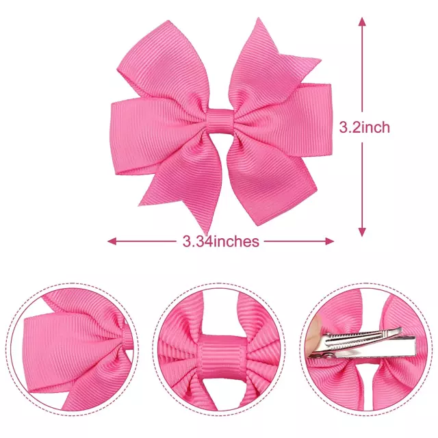 40 Pcs Lots Boutique Baby Girls Hair Bows Kids Alligator Hair Clips Pairs 3