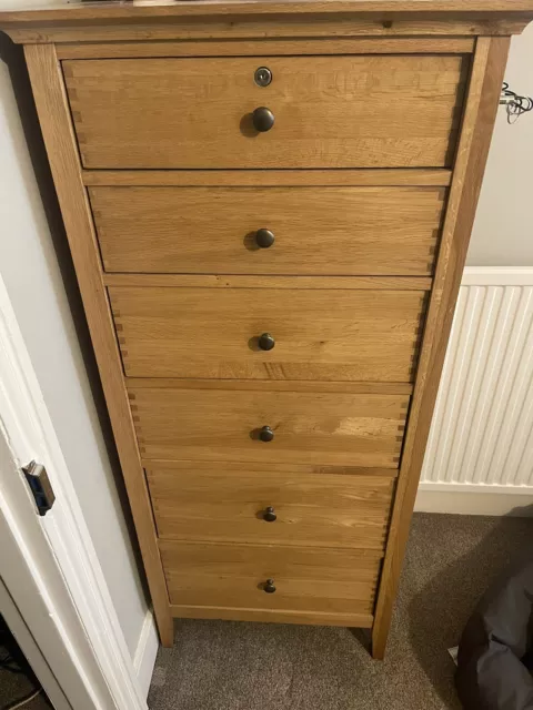 Willis And Gambier Oak Tall boy Chest Of Drawers