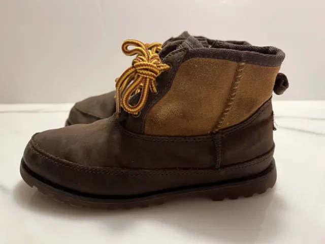 UGG Toddler Size 12 Boots Ankle Suede Leather Brown Hiking Lace Up