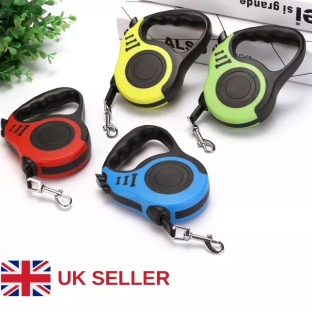 Retractable Dog Lead Extendable Training Dog Leash Pet Leads 3 Sizes 3m 5m 8m