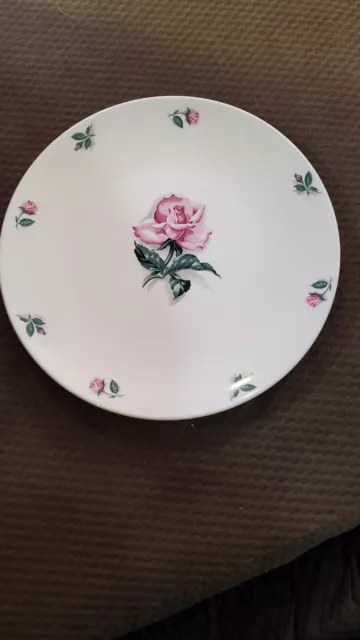 Vtg Mid Century Homer Laughlin Household Institute Rhythm Rose Luncheon Plate