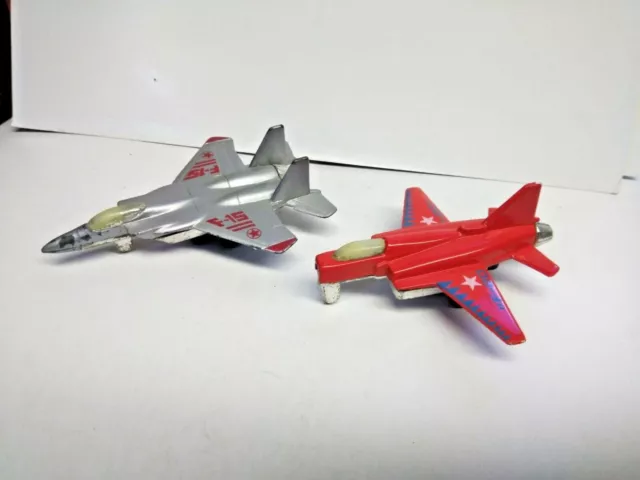 Vintage Die Cast F-15 Eagle Fighter Jet Airplane & ULTRA RARE F-20 RED JET