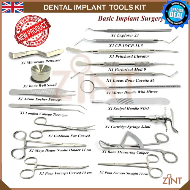 Set Of 17 Basic Implant Kit Oral Advanced Surgery Best Implantology Instruments