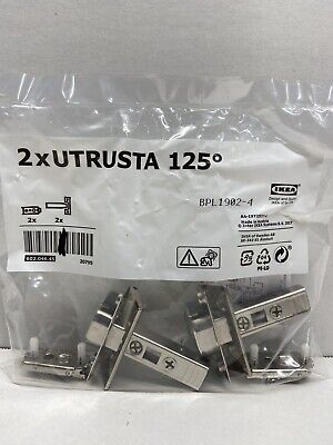 2x IKEA UTRUSTA 125° Cabinet Door Hinges 602.046.45  New (1 Pack - 2 Hinges)