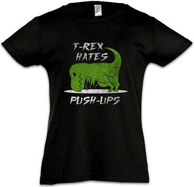 T-REX ODIA Push-Up Bambine T-shirt Tyrannosaurus T Rex Divertente braccia palestra