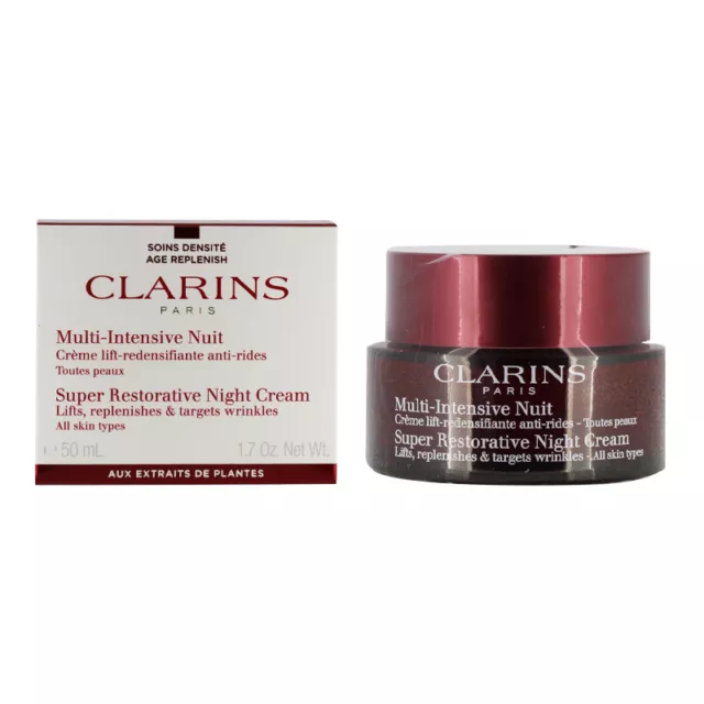 Crema de noche restauradora Clarins 50 ml repone y revive cuidado hidratante de la piel