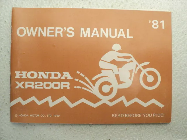 1981 Honda XR 200R XR200R #C224 Owners Manual (AX)