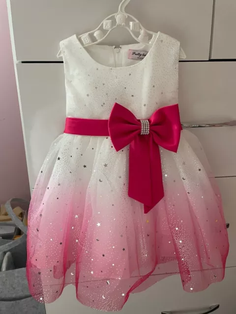 baby girl party dress, pink glittery, size 6 months, new with tags