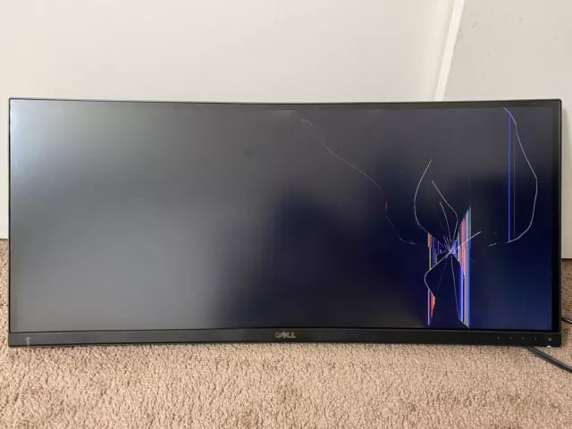 Dell U3415W UltraSharp Curved 34" LCD Monitor. For Parts Only.