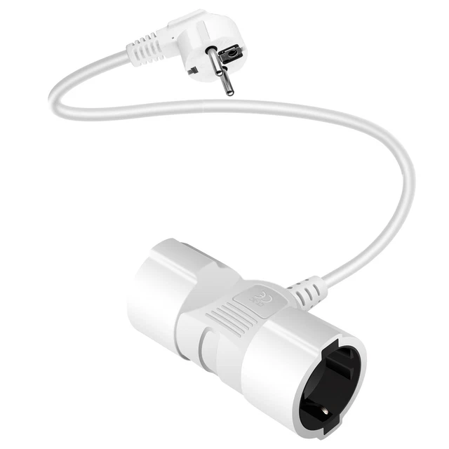 Câble Extension Euro Avec Interrupteur 2.5A 250V - Rallonge 1m Noir Pour Appareils Ménagers